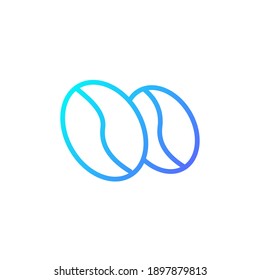 Icono de judía de café. Icono para café y restaurante en un estilo de degradado azul.