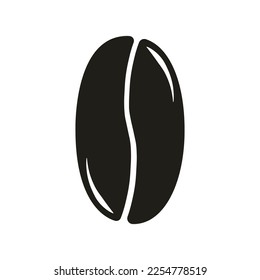 Coffee bean icon. Caffeine symbol. Simple black sign. Template design for logo, poster, package, advertisement. Vector illustration