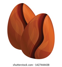 Coffee bean icon. Cartoon of coffee bean vector icon for web design isolated on white background