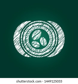 coffee bean icon with chalkboard texture