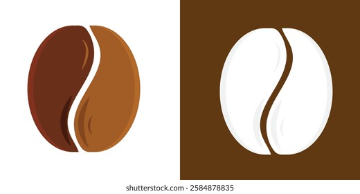 Coffee bean icon collection. Coffee bean isolated sign. EPS 10