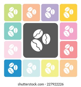 Coffee bean Icon color set vector illustration.