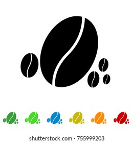 Coffee bean icon - Colorful vector set