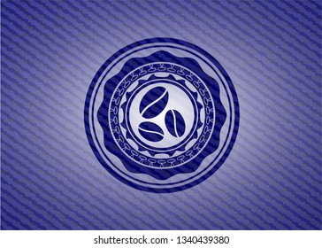 coffee bean icon with denim texture