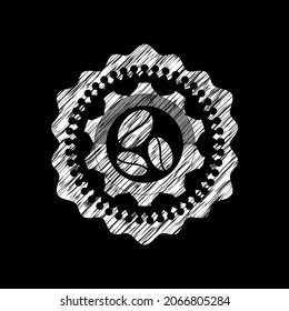 coffee bean icon drawn with chalkboard texture. 