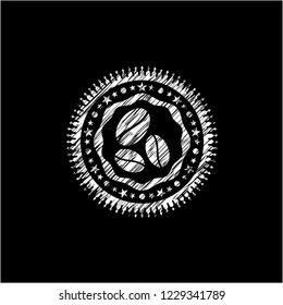 coffee bean icon drawn on a chalkboard