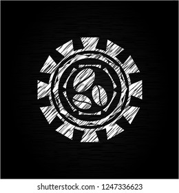 coffee bean icon drawn on a blackboard