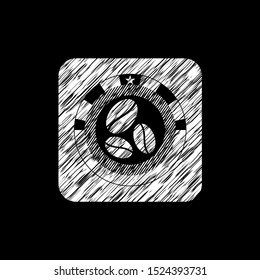 coffee bean icon drawn on a blackboard