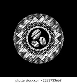 coffee bean icon drawn on blackboard. 
