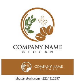 coffee bean icon drink logo images illustration design