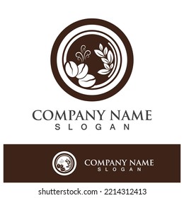coffee bean icon drink logo images illustration design