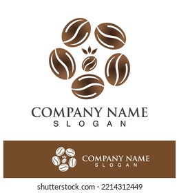 coffee bean icon drink logo images illustration design
