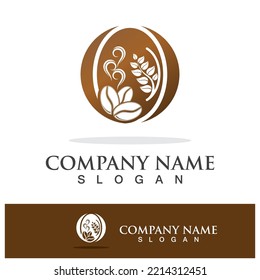 coffee bean icon drink logo images illustration design