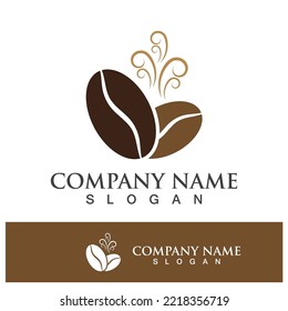 coffee bean icon drink logo images illustration design