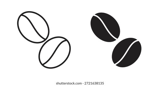 Icono de grano de café en línea delgada y rellena, estilo de trazo para Sitio web y App