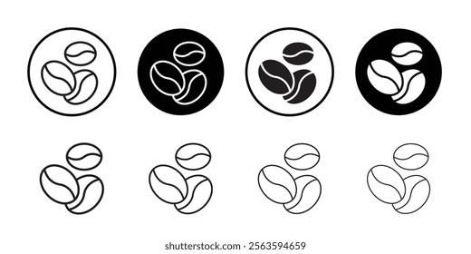 Coffee Bean icon Flat art in black and white isolated