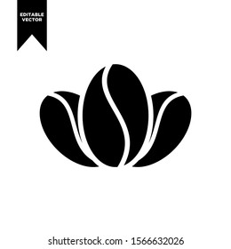 COFFEE BEAN ICON FLAT BLACK COLOR