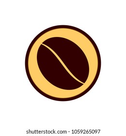 Coffee bean icon, flat design template, vector illustration