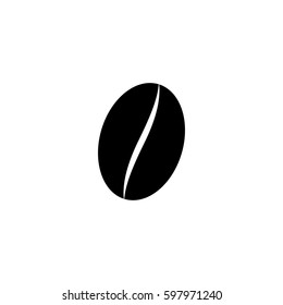 Coffee bean icon, flat design template, vector