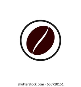 Coffee bean icon, flat design template, vector illustration