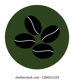 Coffee bean icon. Flat style. Vector illustration