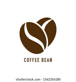 Coffee bean icon in flat style, vector sign on white