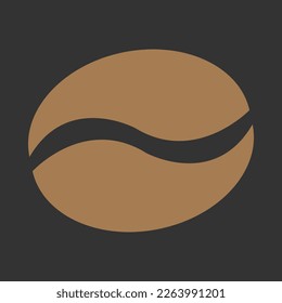 Coffee bean icon in flat style. Coffee vector illustration on black background.