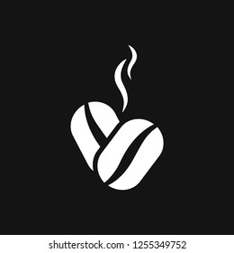 Coffee bean icon. Flat vector illustration isolated on background.