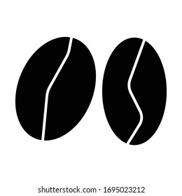 Coffee bean icon glyph vector design