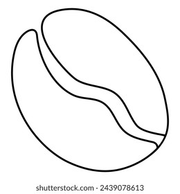 Coffee bean icon. Coffee grain  continuous line drawn. Vector illustration isolated on white.
