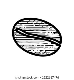 Icono de judía de café ilustración de vector dibujado a mano aislado en fondo blanco