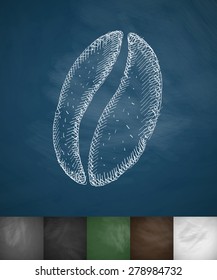 coffee bean icon. Hand drawn vector illustration. Chalkboard Design