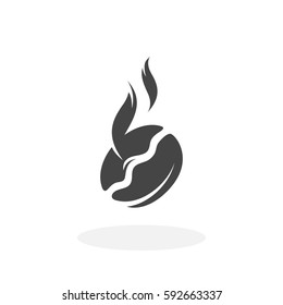Coffee bean icon illustration isolated on white background sign symbol. Coffee bean vector logo. Flat design style. Modern vector pictogram for web graphics - stock vector