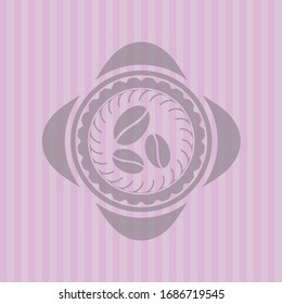 icono del grano de café con fondo rosa