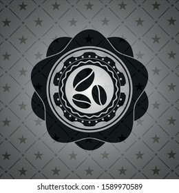 coffee bean icon inside black emblem. Vintage.