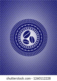 coffee bean icon inside jean background