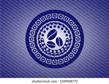 coffee bean icon inside jean background