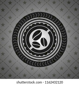 coffee bean icon inside realistic dark emblem