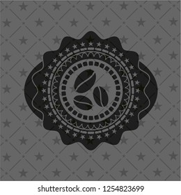 coffee bean icon inside retro style black emblem
