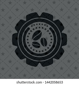 coffee bean icon inside retro style black emblem