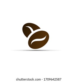 Coffee bean Icon . Isolated coffee beans on white background
