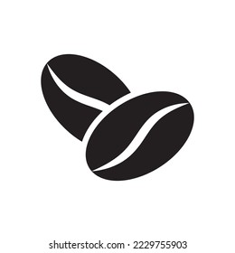 Coffee bean icon isolated flat design vector illustration on white background.