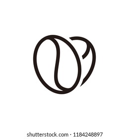 Coffee bean icon isolated on white background