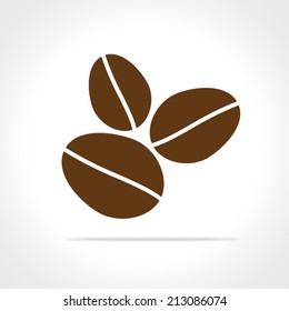 Coffee bean icon, isolated on white background.