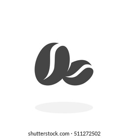 Coffee Bean icon isolated on white background. Coffee Bean vector logo. Flat design style. Modern vector pictogram for web graphics - stock vector