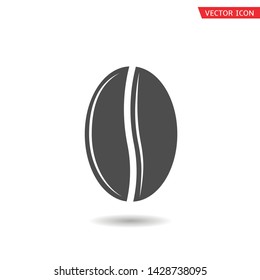 Coffee bean icon isolated over white background.