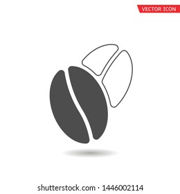 Coffee bean icon isolated over white background.