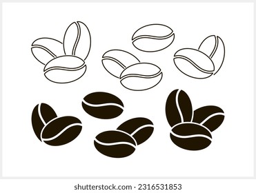 Kaffeebohnen-Symbol einzeln. Stencil-food-Getränk Clipart Kunst. Vektorgrafik EPS10