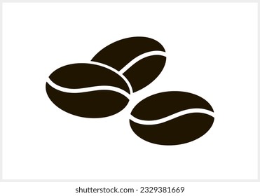 Coffee bean icon isolated. Stencil food drink clipart. Vector stock illustration EPS 10