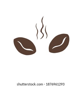 coffee bean icon, isolated, white background,